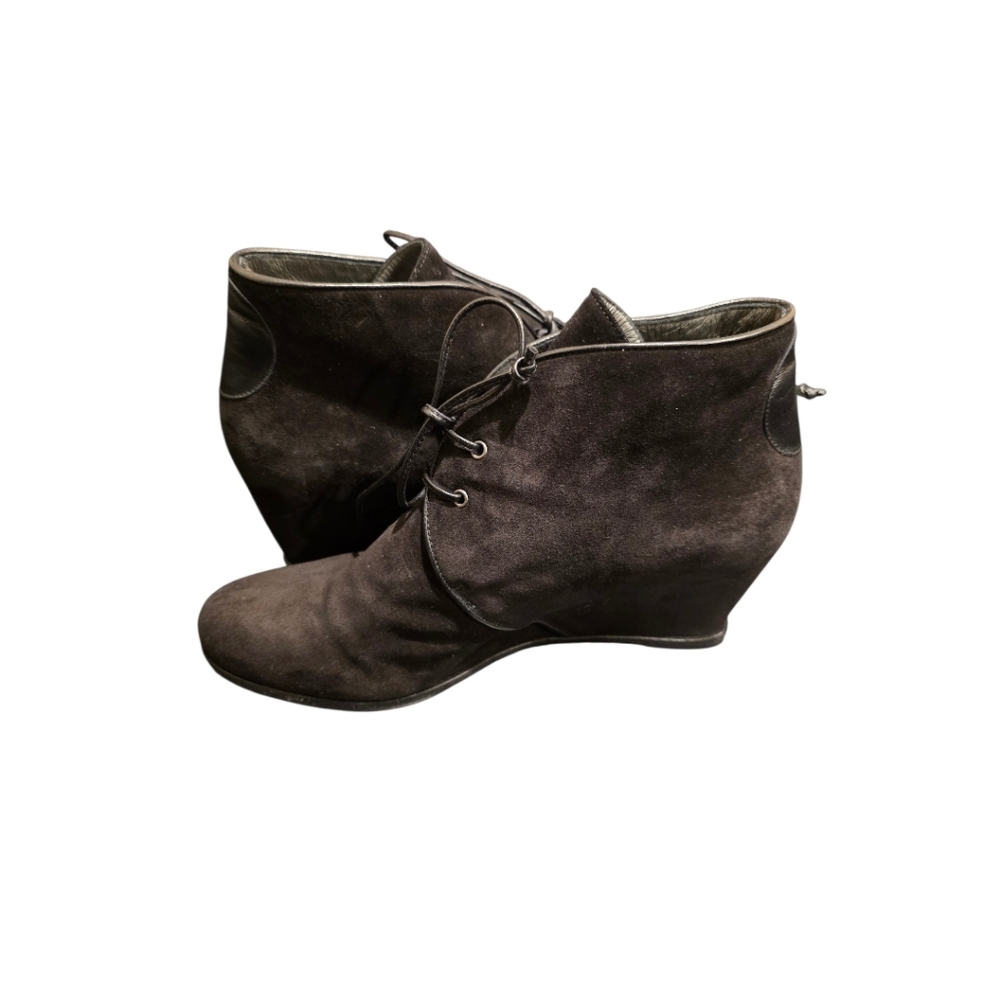 STUART WEITZMAN Kalahari Hidden Wedge Black Suede Bootie - Size 10 - Picture 4 of 10